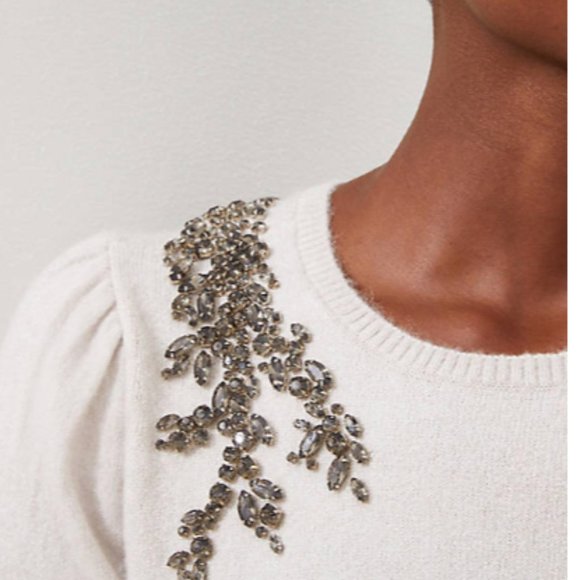 Loft crystal flower sweater Clearance